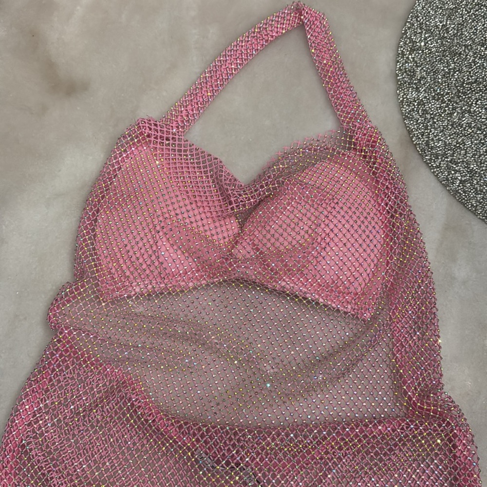 Fashion nova rhinestone dress med nwt - Picture 7 of 13